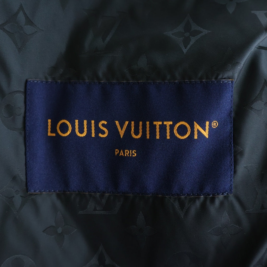 LOUIS VUITTON(ルイヴィトン) 25AW レザーパッチ モノグラム フリースブルゾン ジップアップジャケット グレー RM252MQ TDK HSY42W