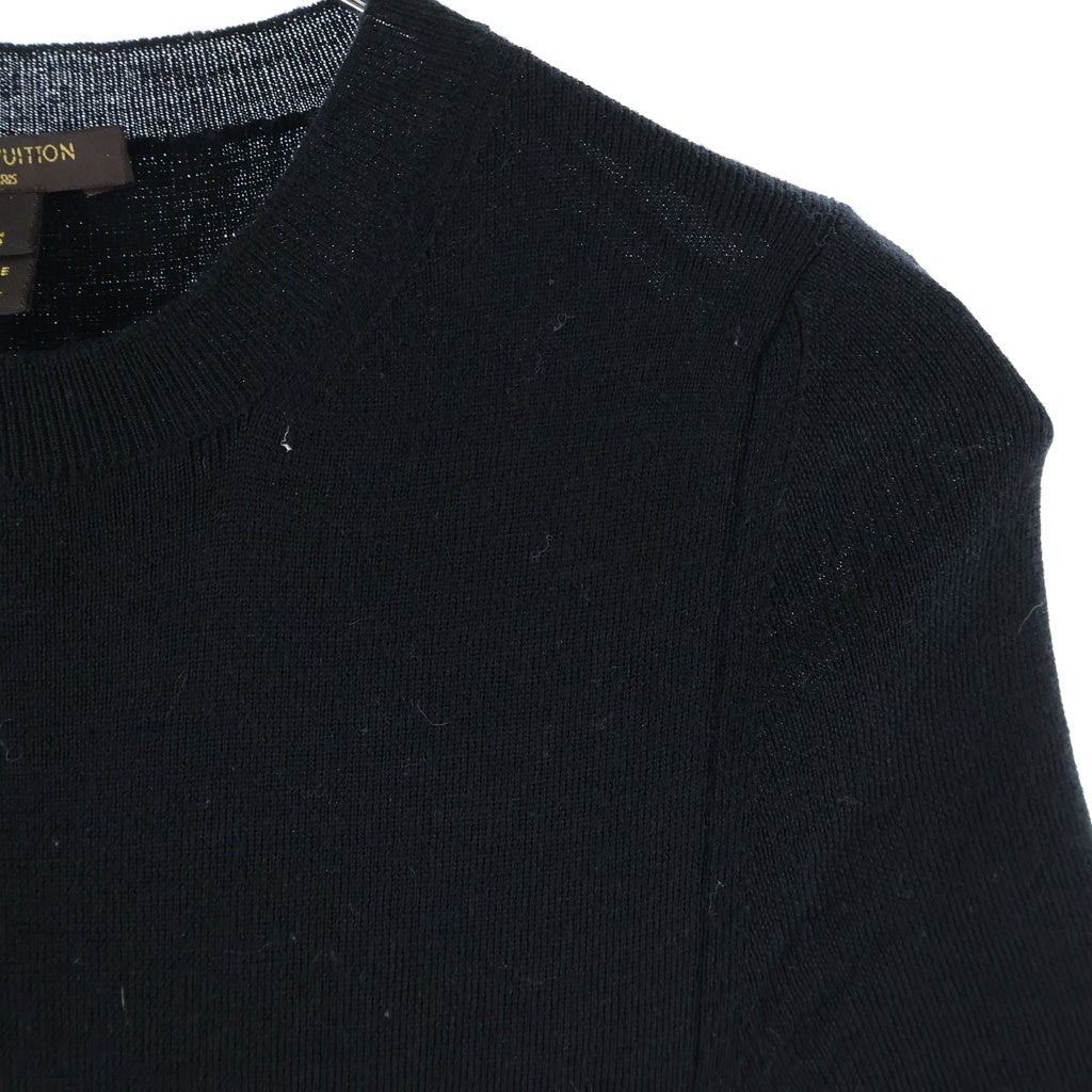 LOUIS VUITTON(ルイヴィトン) 13AW Wool Lace Knit Dress ウール レースデザイン ニットドレス ワンピース ブラック レディース RW132 F 4KD08OD8