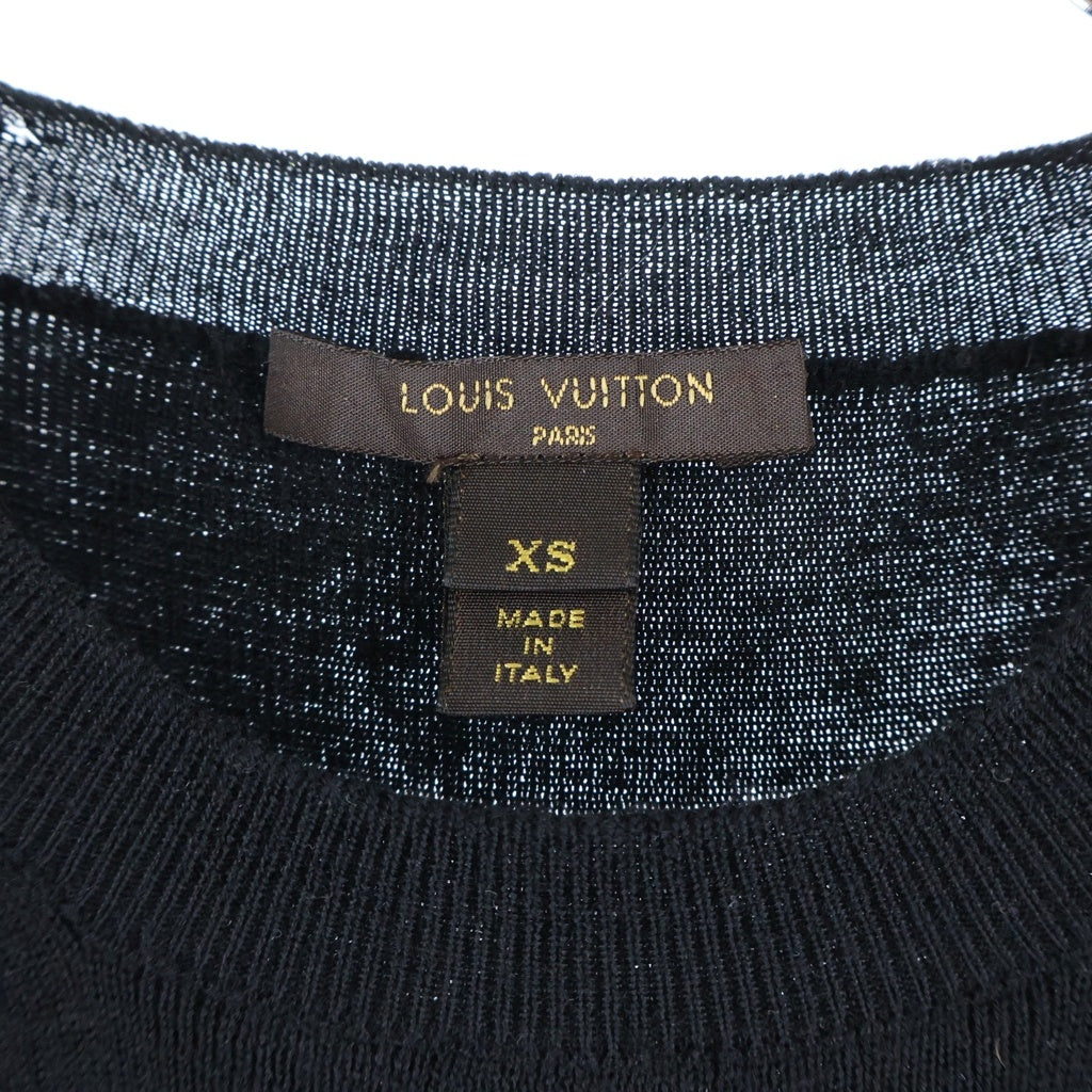 LOUIS VUITTON(ルイヴィトン) 13AW Wool Lace Knit Dress ウール レースデザイン ニットドレス ワンピース ブラック レディース RW132 F 4KD08OD8