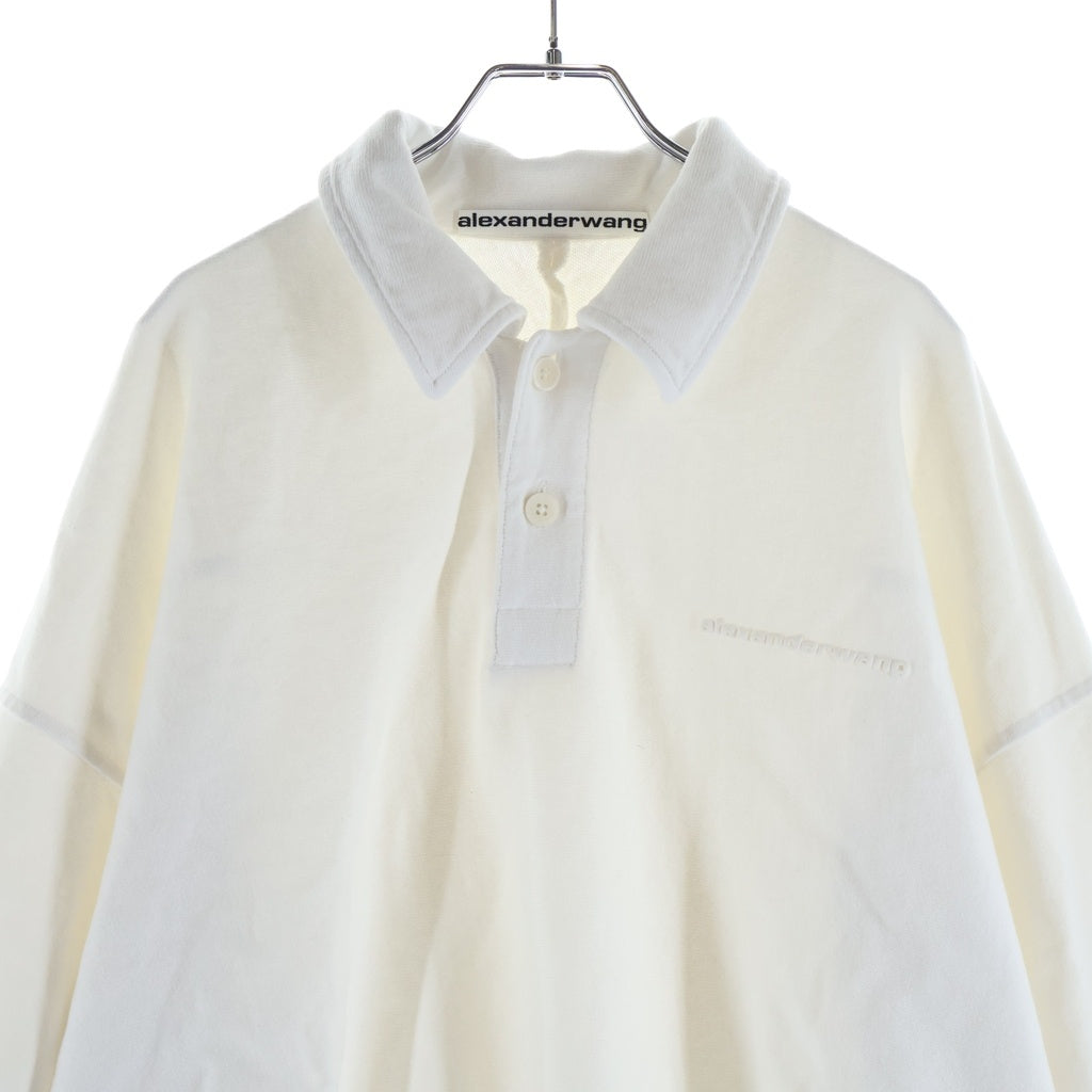 ALEXANDER WANG(アレキサンダーワン) パフロゴ オーバーサイズ スウェット ポロシャツ ホワイト 6CC3241056 レディース