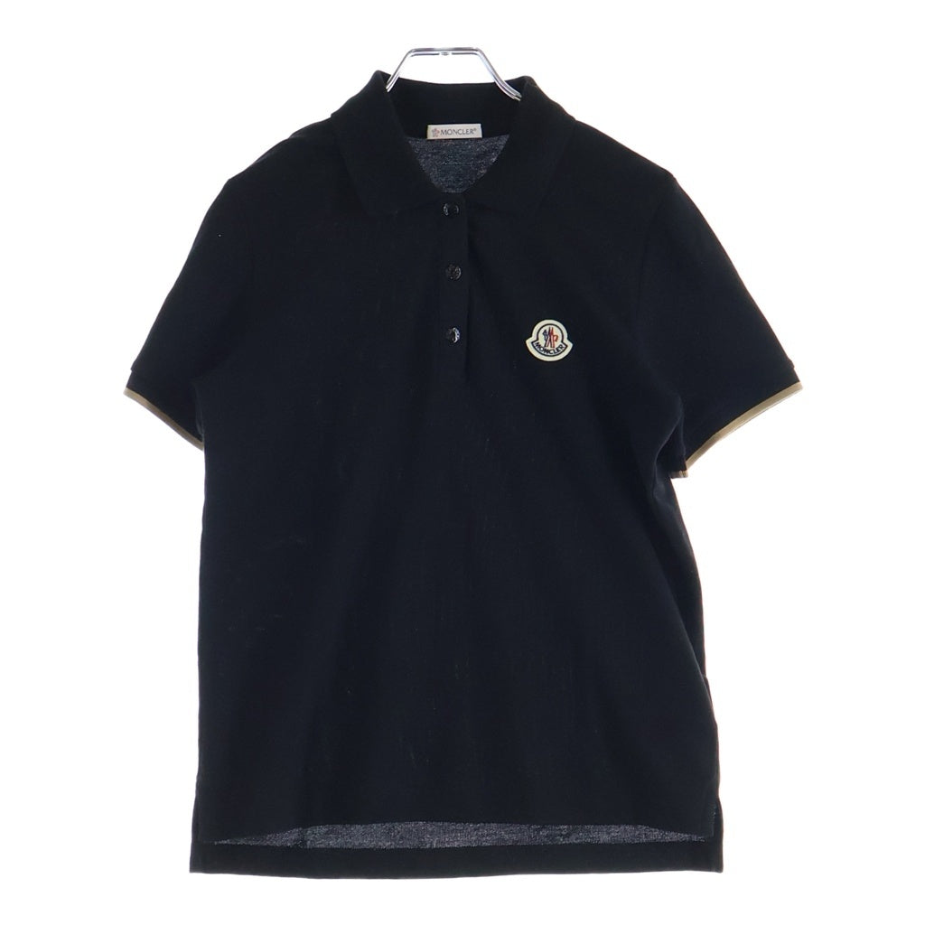 MONCLER(モンクレール) 25SS ワッペンロゴ コットン 半袖ポロシャツ ブラック レディース K10938A00001