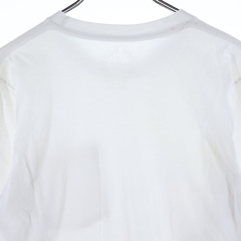 CHROME HEARTS(クロムハーツ) Neck Logo L/S T-Shirt ネックロゴクルーネック長袖Tシャツカットソー ロンT ホワイト