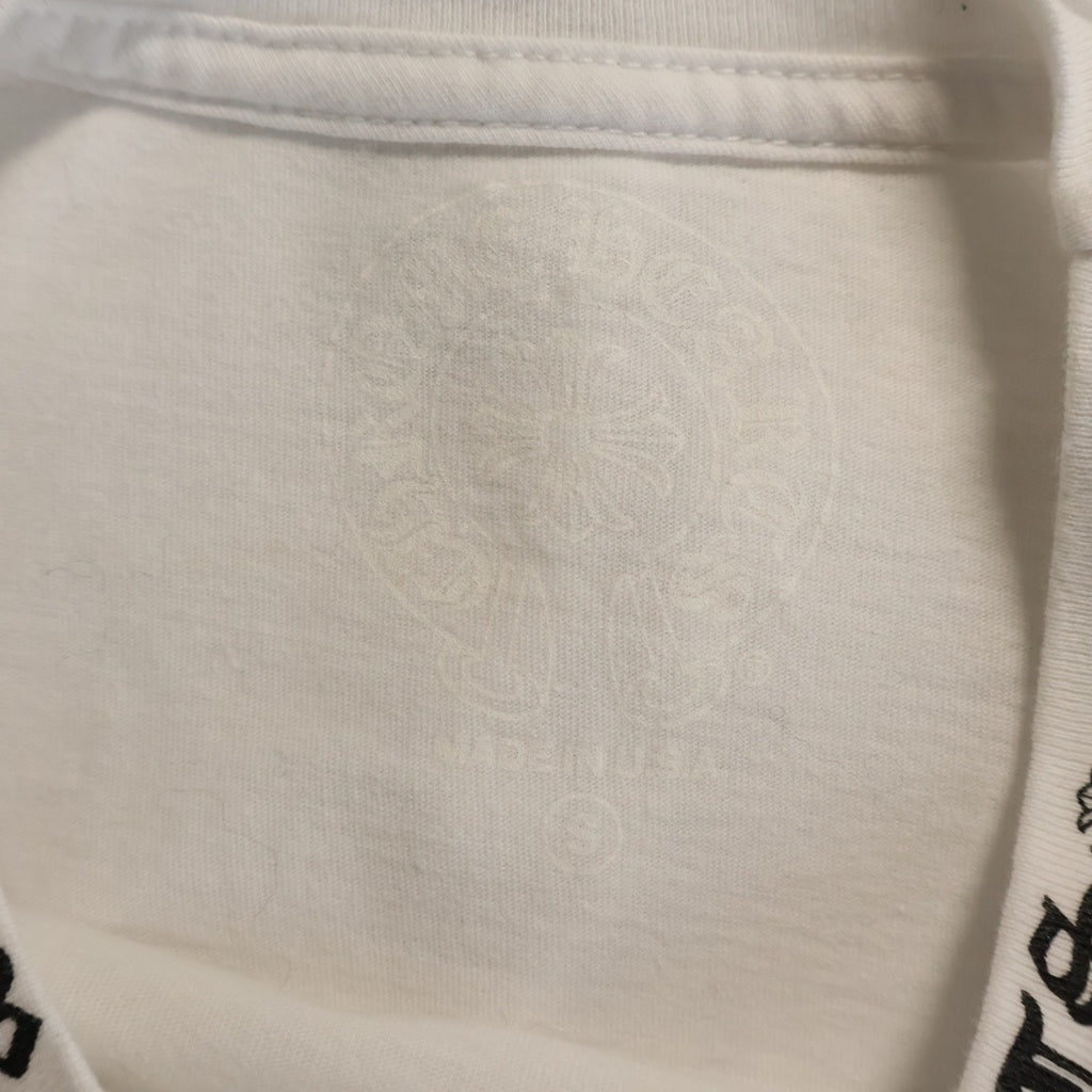 CHROME HEARTS(クロムハーツ) Neck Logo L/S T-Shirt ネックロゴクルーネック長袖Tシャツカットソー ロンT ホワイト