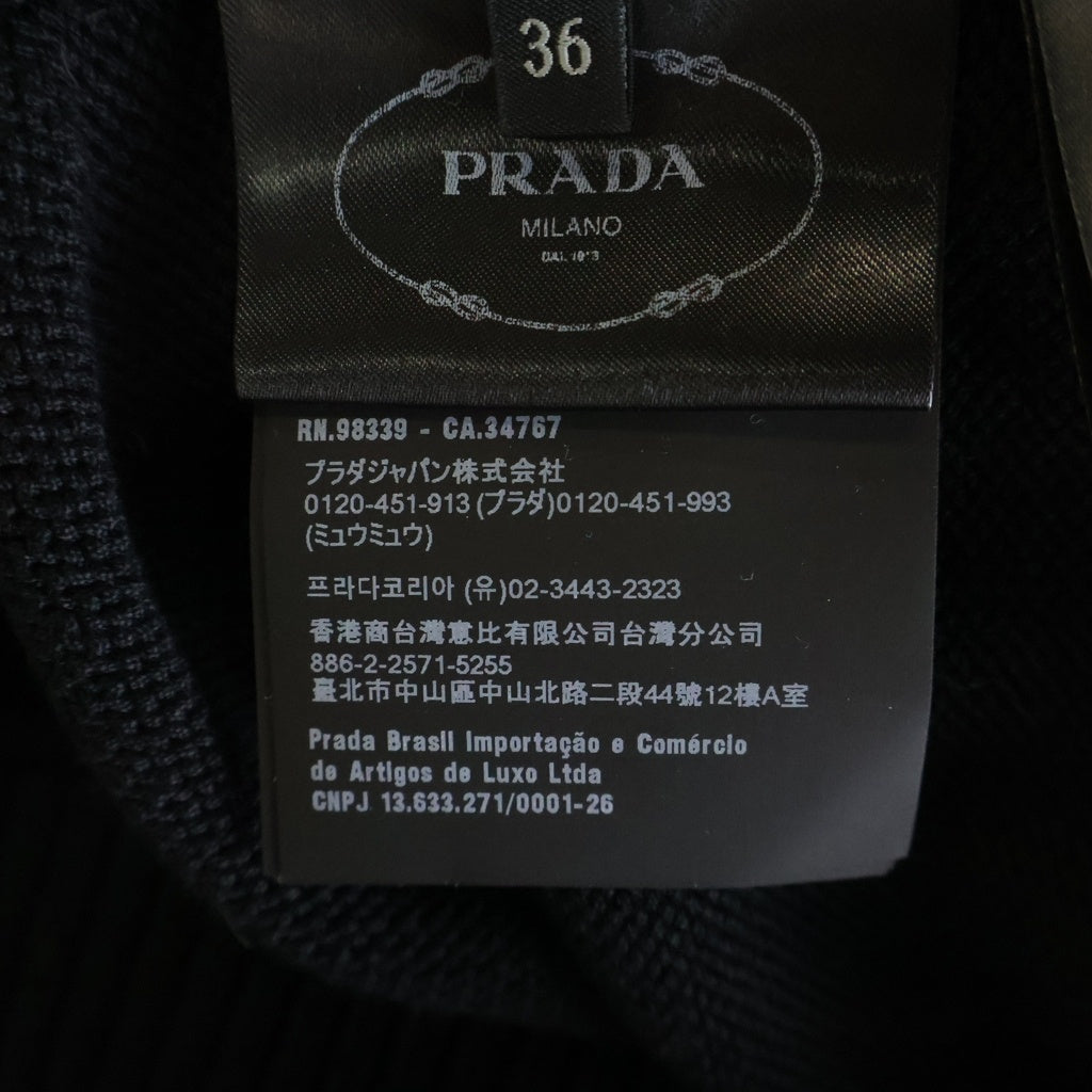 PRADA(プラダ) Logo Embroidery Knit Dress ロゴ刺繍 ニットドレス ワンピース レディース ブラック 23955 S231 1Z05