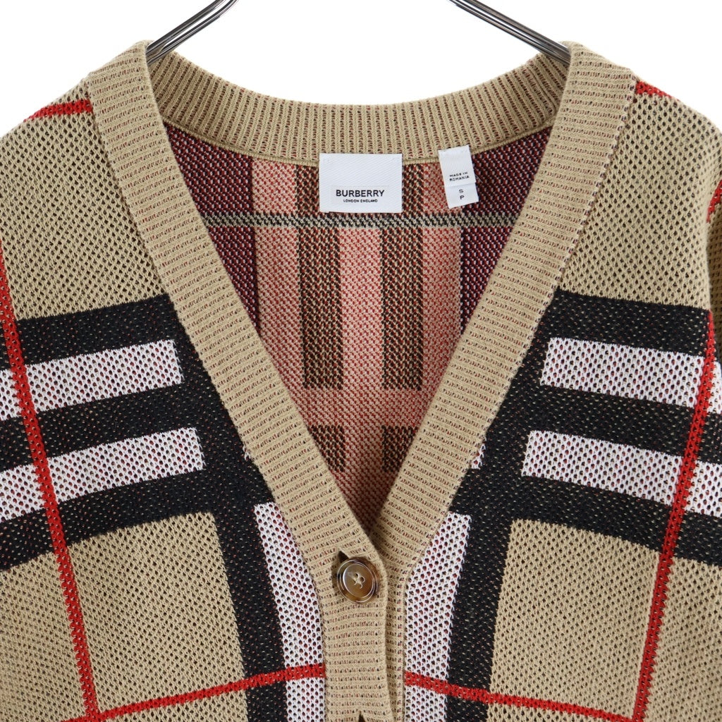 BURBERRY(バーバリー) ノヴァチェック ニット カーディガン ブラウン 8070353 レディース
