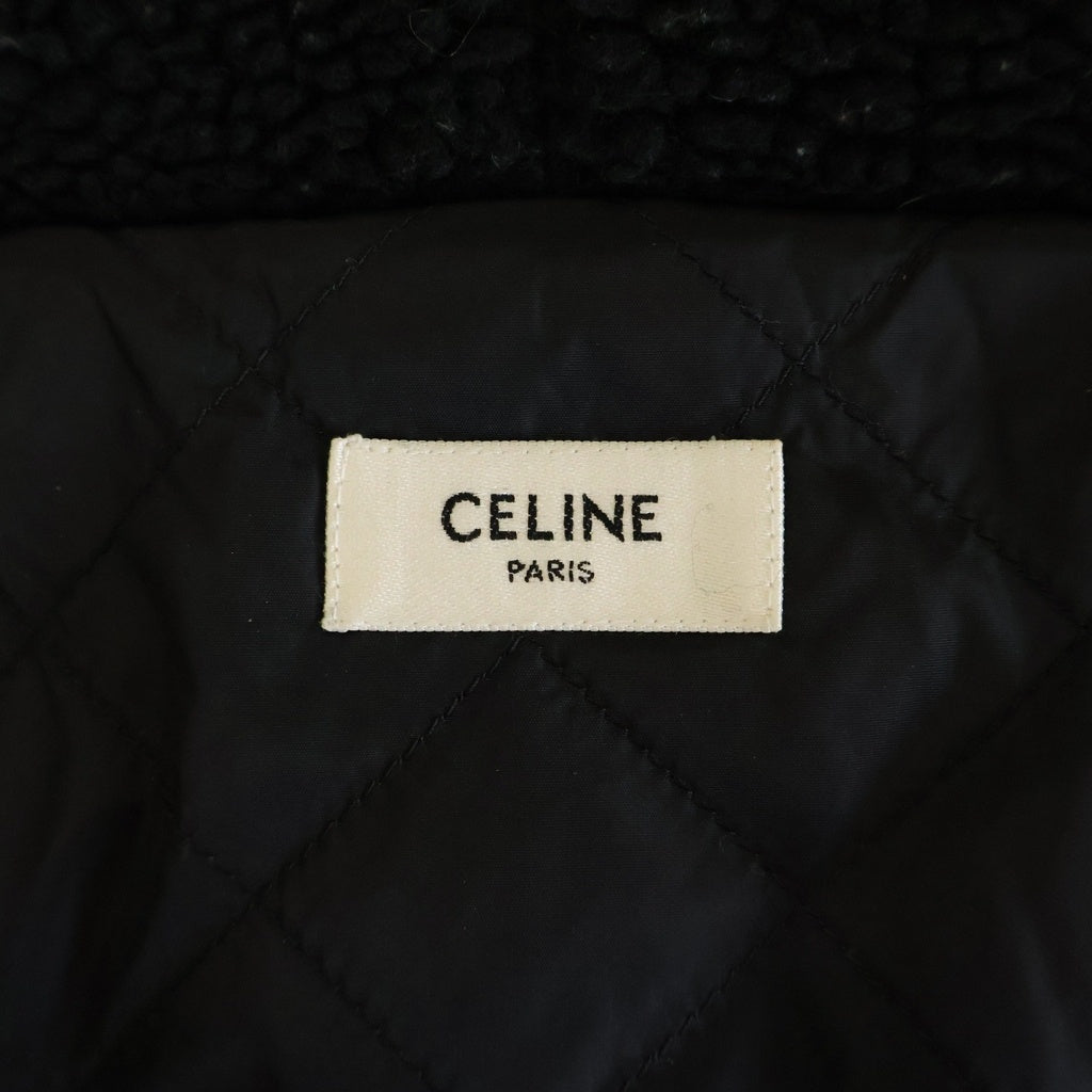 CELINE(セリーヌ) フード付き ボア ジップアップジャケット ブラック 2Y30H699M レディース