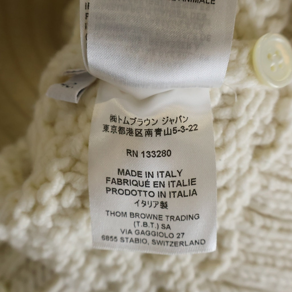 THOM BROWNE(トムブラウン) 4Bar Cable Knit Sweater 4バー ケーブルニット セーター アイボリー FKA399A-Y1036-100 レディース