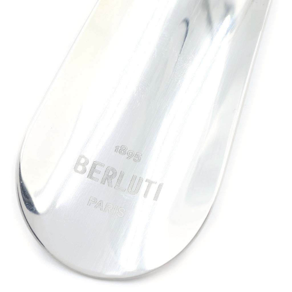 Berluti(ベルルッティ) ロゴデザイン レザー シューホーン 靴ベラ シルバー/ブラウン