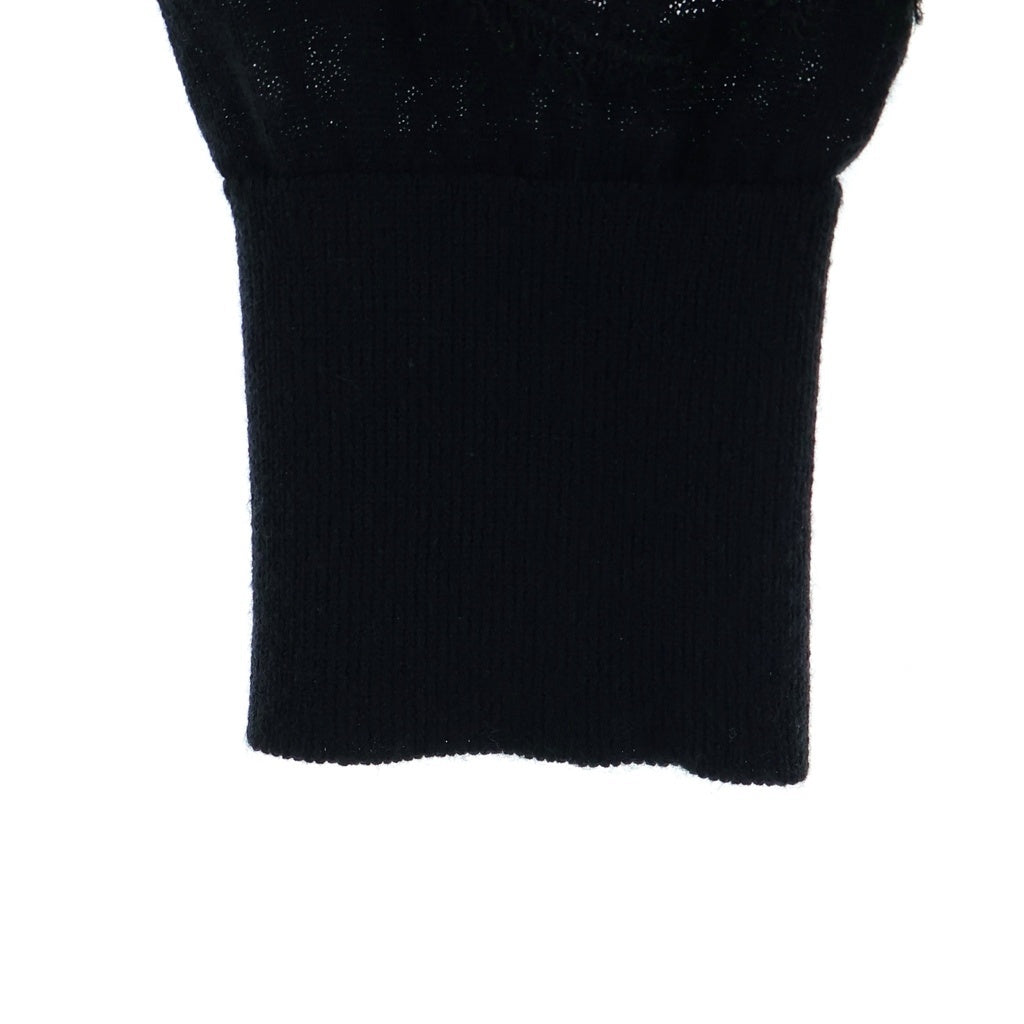 DOLCE & GABBANA(ドルチェアンドガッバーナ) フラワーレース ドッキングデザイン クルーネック ニット セーター ブラック KR FXJ31T/JEMO7 A レディース