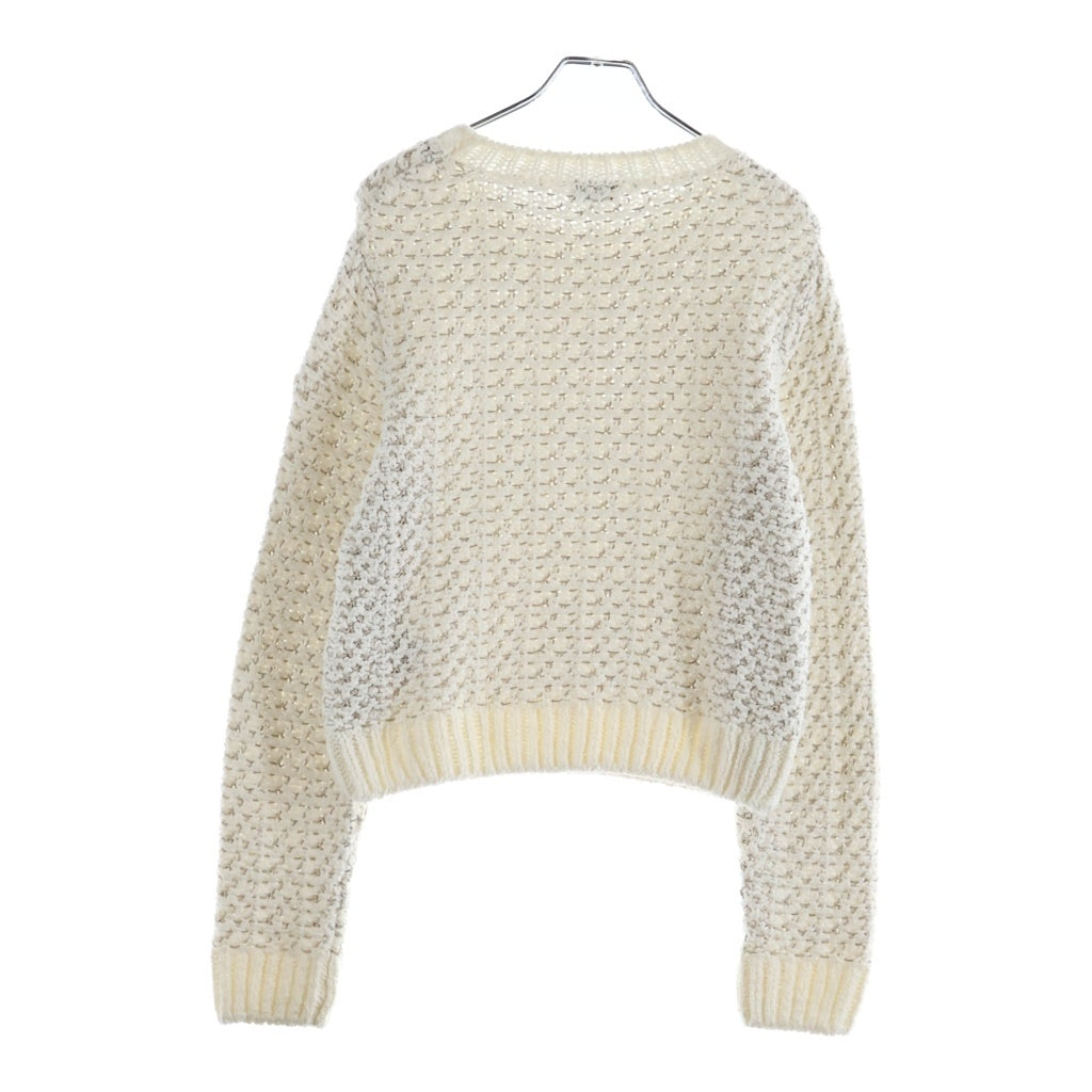MONCLER(モンクレール) 25SS ブークレ コットン テクスチャーニット セーター ホワイト レディース K10939C00009