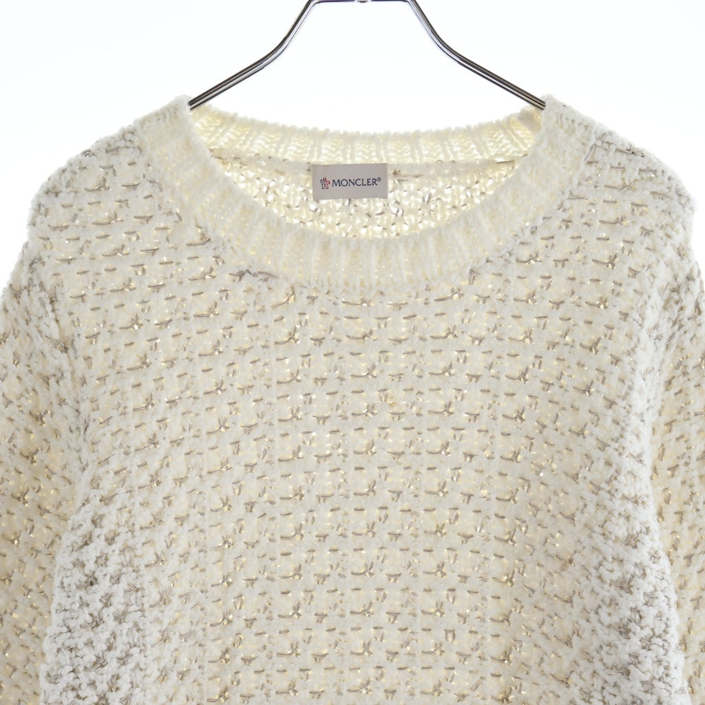 MONCLER(モンクレール) 25SS ブークレ コットン テクスチャーニット セーター ホワイト レディース K10939C00009