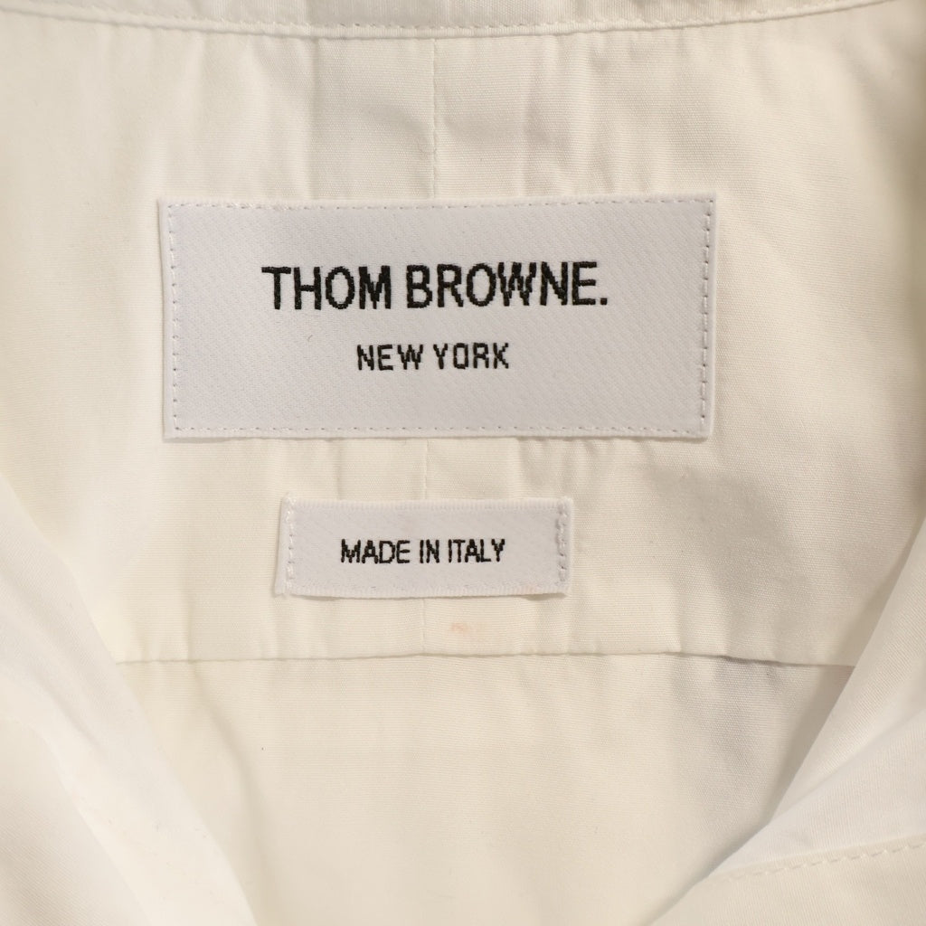 THOM BROWNE(トムブラウン) アームバンド クラシック ラウンドカラー オックスフォード 長袖シャツ ホワイト レディース