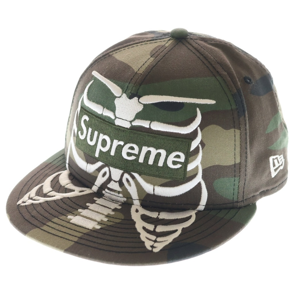 SUPREME(シュプリーム) 25SS ×NEW ERA Bones Box Logo Cap Camo ニューエラ スケルトン ボックスロゴ カモフラ ベースボールキャップ 帽子 カーキ