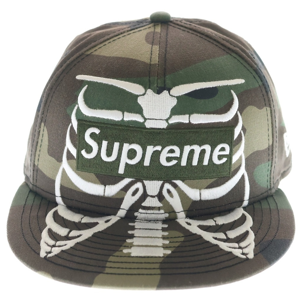 SUPREME(シュプリーム) 25SS ×NEW ERA Bones Box Logo Cap Camo ニューエラ スケルトン ボックスロゴ カモフラ ベースボールキャップ 帽子 カーキ