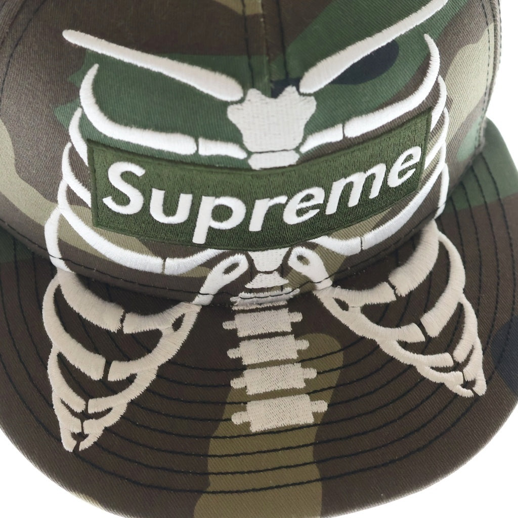 SUPREME(シュプリーム) 25SS ×NEW ERA Bones Box Logo Cap Camo ニューエラ スケルトン ボックスロゴ カモフラ ベースボールキャップ 帽子 カーキ
