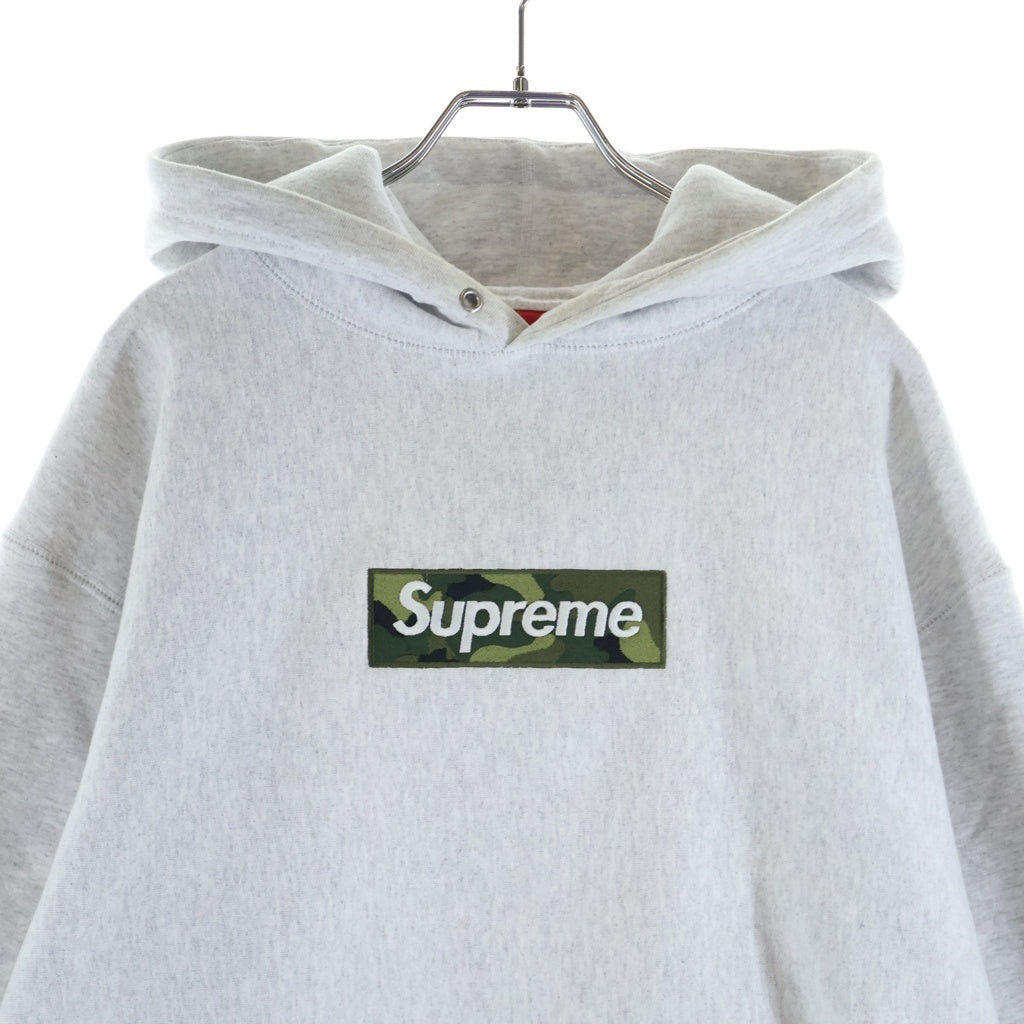 SUPREME(シュプリーム) 23AW Box Logo Hooded Sweatshirt カモ柄 ボックスロゴ フーデッドプルオーバースウェットシャツ パーカー グレー