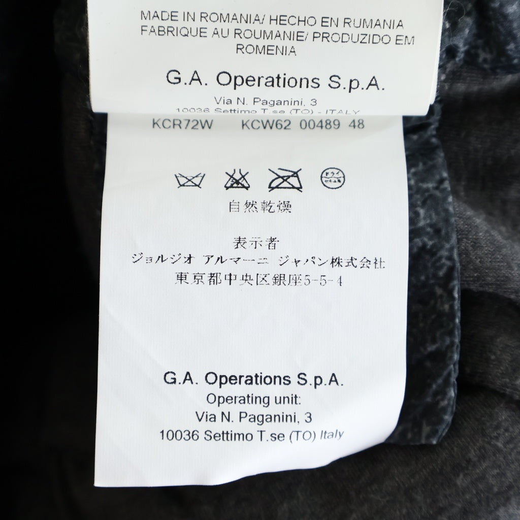 ARMANI COLLEZIONI(アルマーニ コレツィオーニ) ナイロン ジップアップ 中綿 パファージャケット ブラック