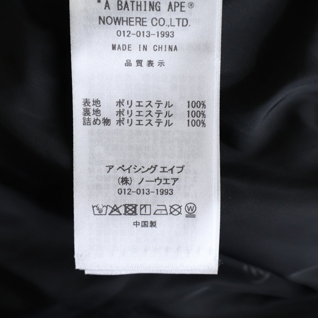 A BATHING APE(アベイシングエイプ) ABA FRAME MONOGRAM JACQUARD MULTI LOGO PADDED JACKET モノグラムジャガード マルチロゴ パデッド 中綿 ジャケット ブラック/レッド 001HJM301303M