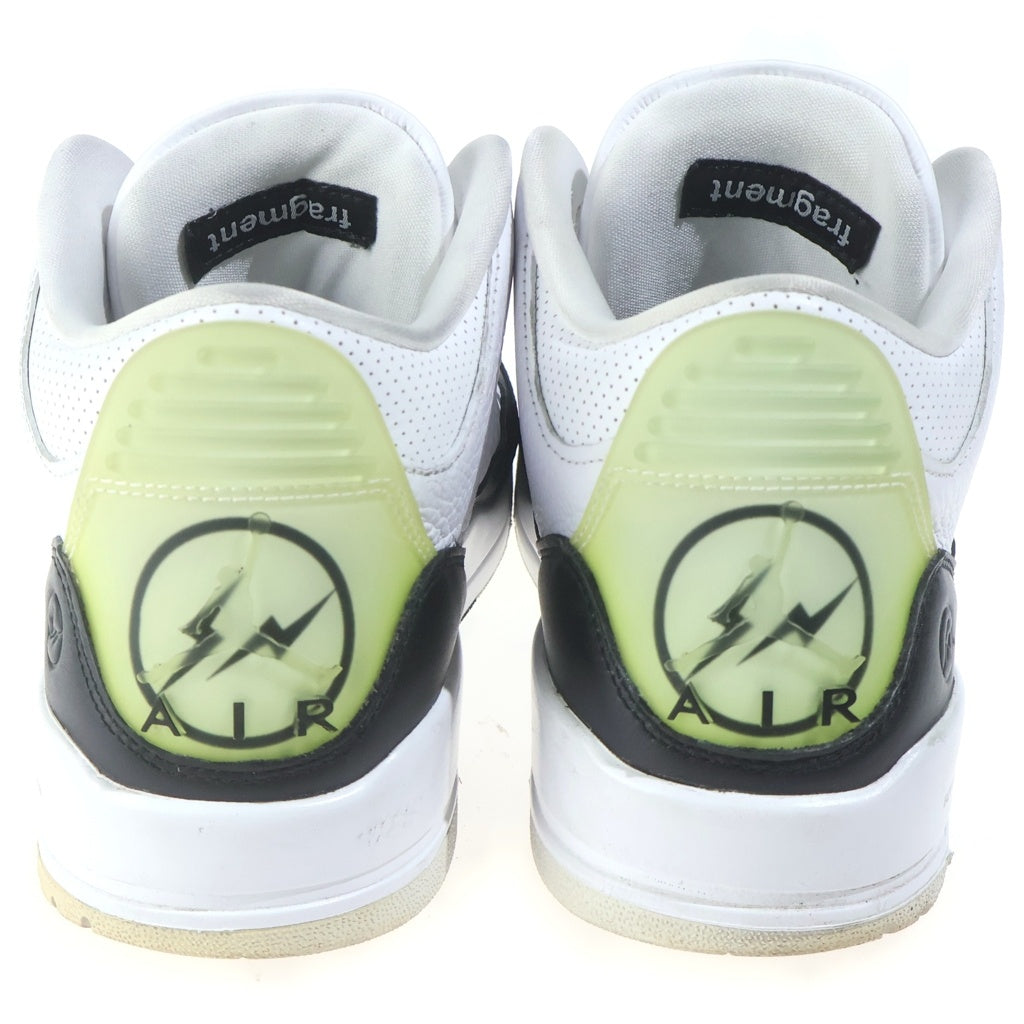 NIKE(ナイキ) ×FRAGMENT DESIGN AIR JORDAN3 RETRO SP フラグメントデザイン エアジョーダン3 ミッドカットスニーカー ホワイト/ブラック US9/27cm DA3595-100