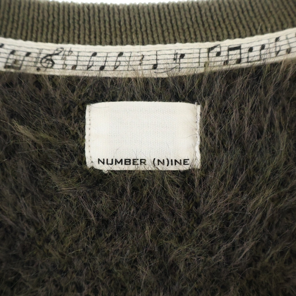NUMBER (N)INE(ナンバーナイン) レオパードジャガード ルーズニットカーディガン カーキ 810531003
