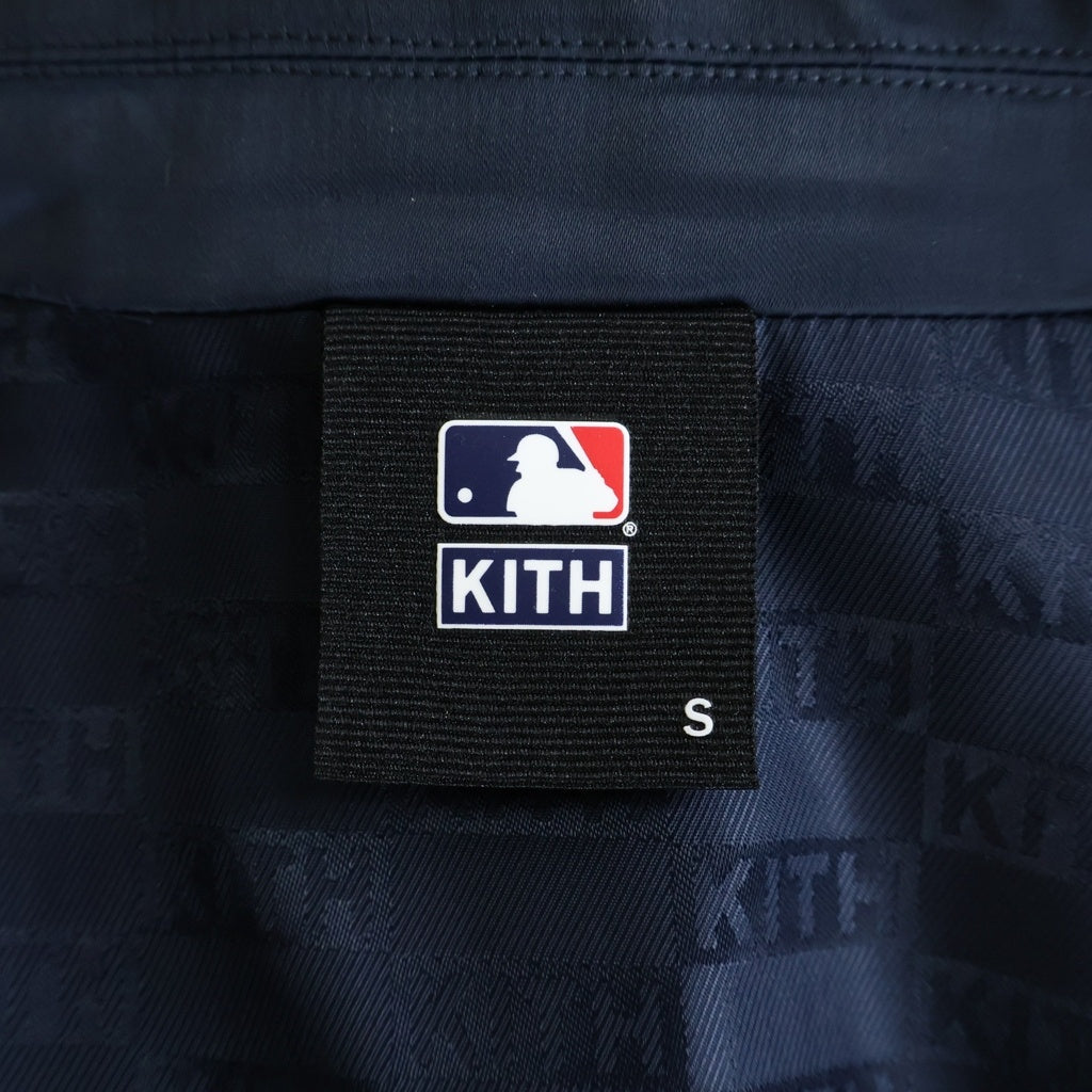 KITH(キス) ×Major League Baseball New York Yankees Snakeskin Coaches Jacket メジャー リーグ ベースボール ニューヨーク ヤンキース スネークスキン コーチ ジャケット ネイビー KT-870