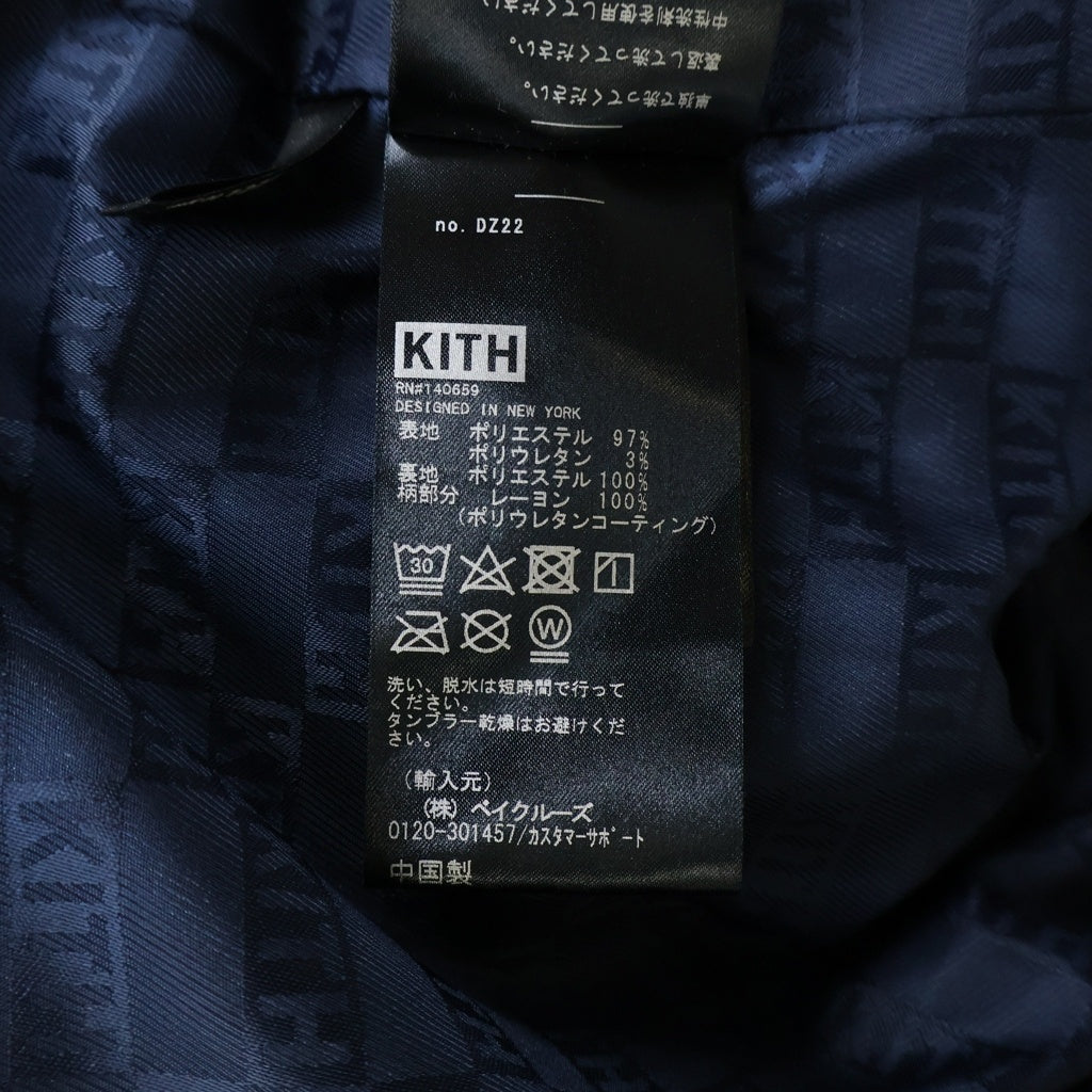 KITH(キス) ×Major League Baseball New York Yankees Snakeskin Coaches Jacket メジャー リーグ ベースボール ニューヨーク ヤンキース スネークスキン コーチ ジャケット ネイビー KT-870