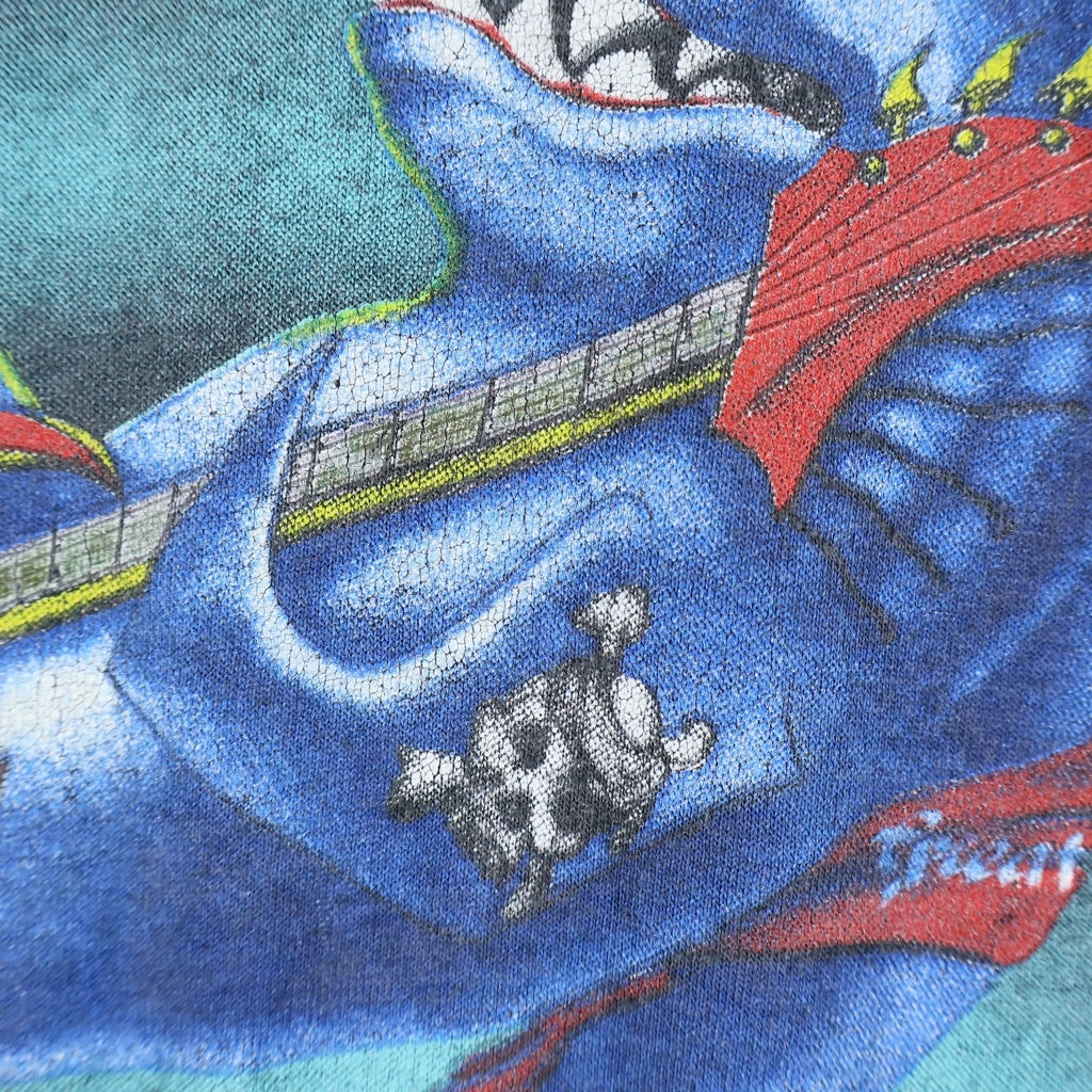 VINTAGE(ヴィンテージ) 80s VINTAGE great white 1989 Tour ヴィンテージ グレイトホワイト 両面プリント ツアー 半袖Tシャツ ブラック