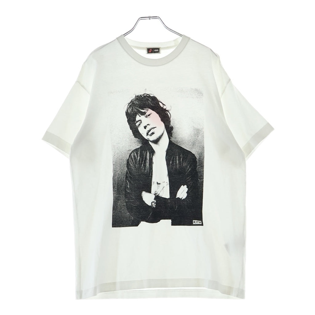 KITH(キス) ×The Rolling Stones Mick Photo Vintage Tee ローリングストーンズ ミック フォト ヴィンテージ Tシャツ ホワイト KHM033204