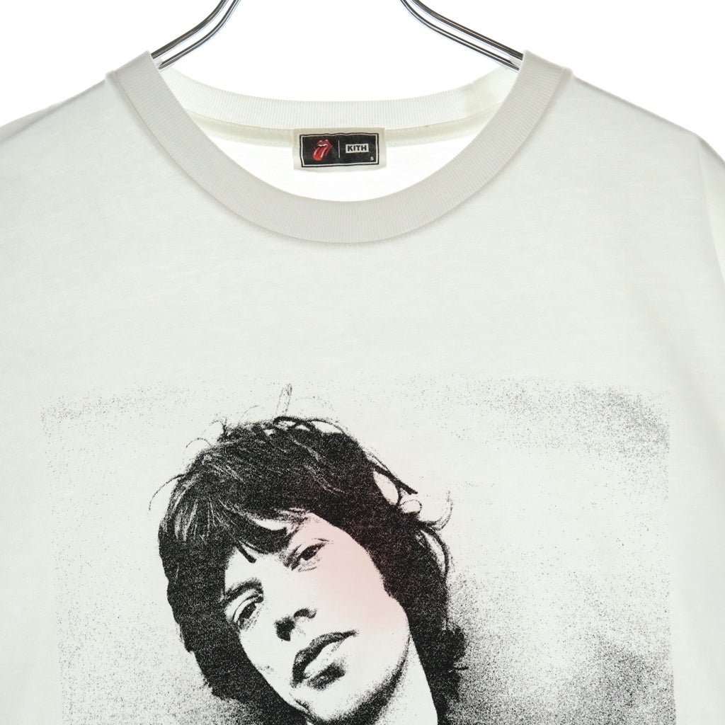 KITH(キス) ×The Rolling Stones Mick Photo Vintage Tee ローリングストーンズ ミック フォト ヴィンテージ Tシャツ ホワイト KHM033204