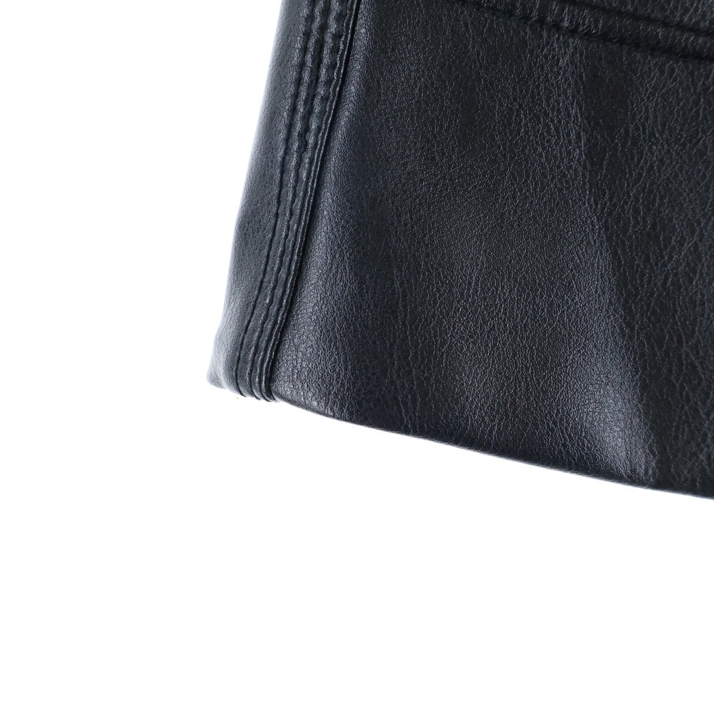 DIESEL(ディーゼル) O-AMBRA-A フロントボタン フェイクレザー ミニスカート ブラック レディース A06190