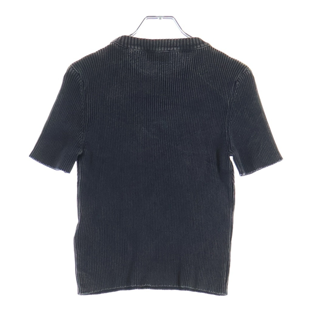 DIESEL(ディーゼル) M-ANCHOR-A-SS オーバルD リブニット 半袖Tシャツ ブラック A16249 レディース