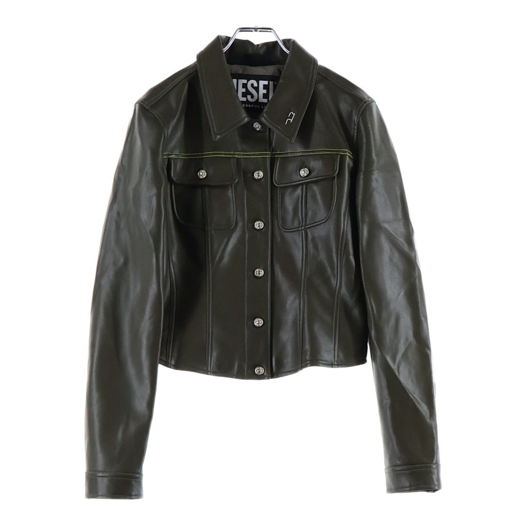 DIESEL(ディーゼル) G-CALLE フェイクレザー トラッカージャケット ブラウン レディース A08794
