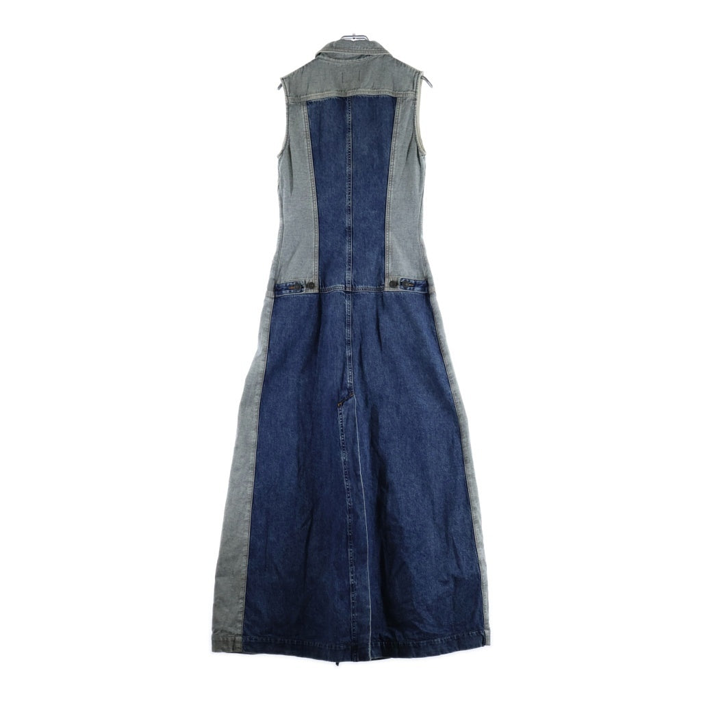 DIESEL(ディーゼル) DE-RAYS デニム ノースリーブ ドレス/ワンピース インディゴ レディース A03729