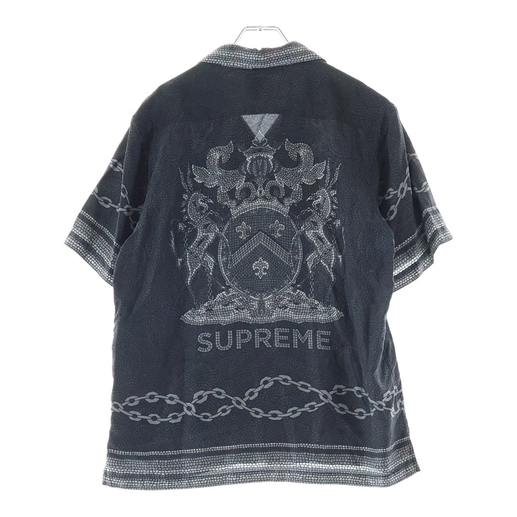 SUPREME(シュプリーム) 20SS Mosaic Silk S/S Shirt モザイク シルク 半袖シャツ ブラック
