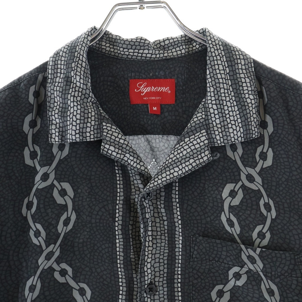 SUPREME(シュプリーム) 20SS Mosaic Silk S/S Shirt モザイク シルク 半袖シャツ ブラック