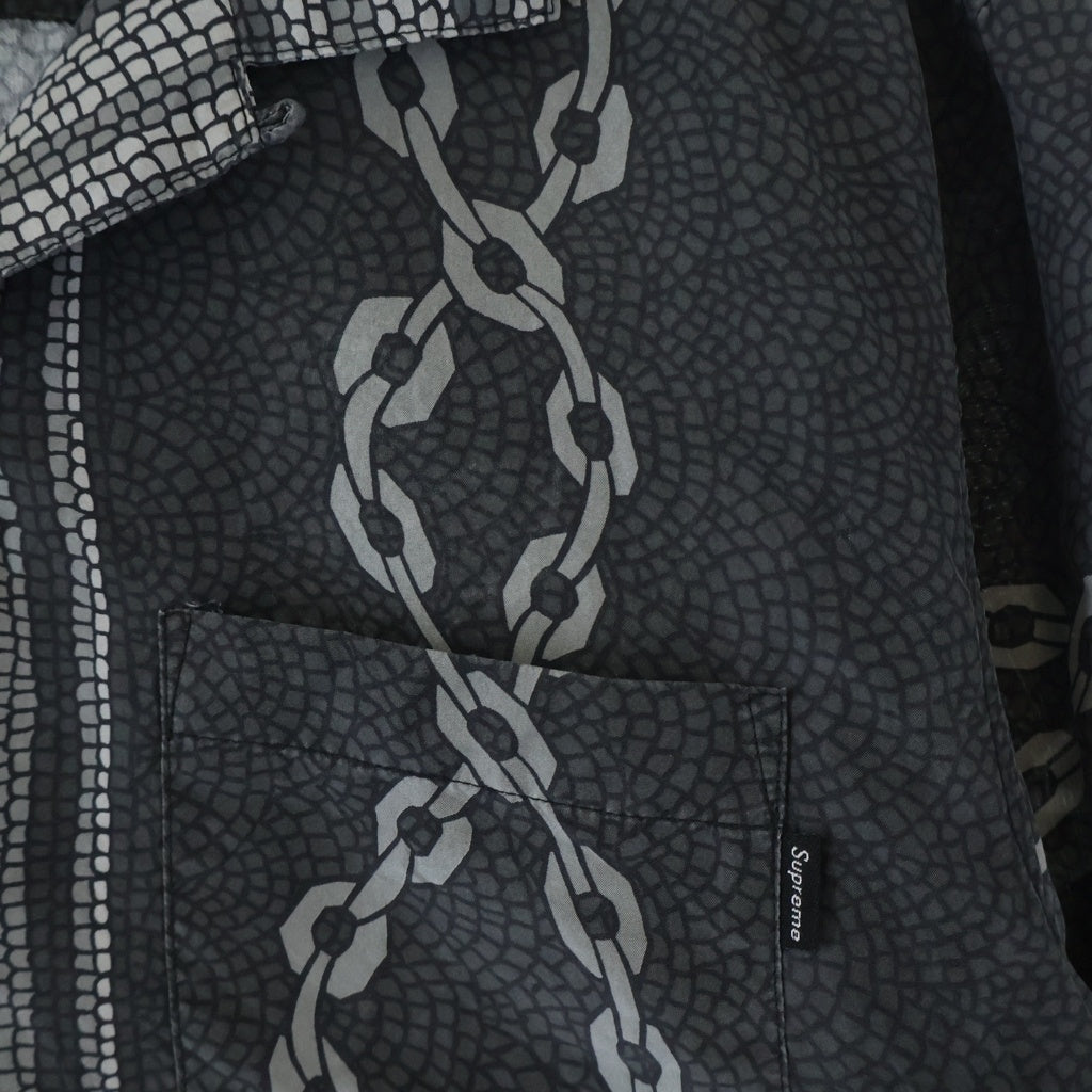 SUPREME(シュプリーム) 20SS Mosaic Silk S/S Shirt モザイク シルク 半袖シャツ ブラック