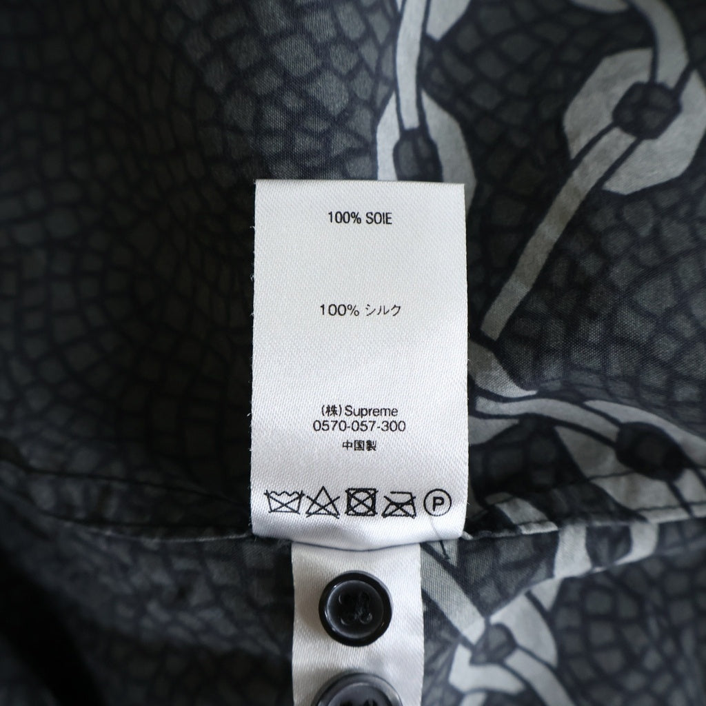 SUPREME(シュプリーム) 20SS Mosaic Silk S/S Shirt モザイク シルク 半袖シャツ ブラック