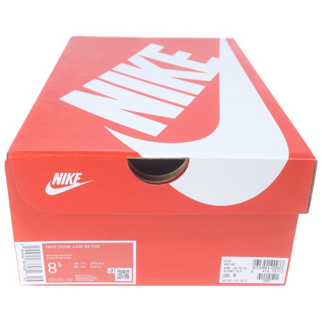 NIKE(ナイキ) DUNK LOW RETRO PANDA DD1391-100 ダンク レトロ パンダ ローカットスニーカー ホワイト/ブラック US8.5/26.5cm