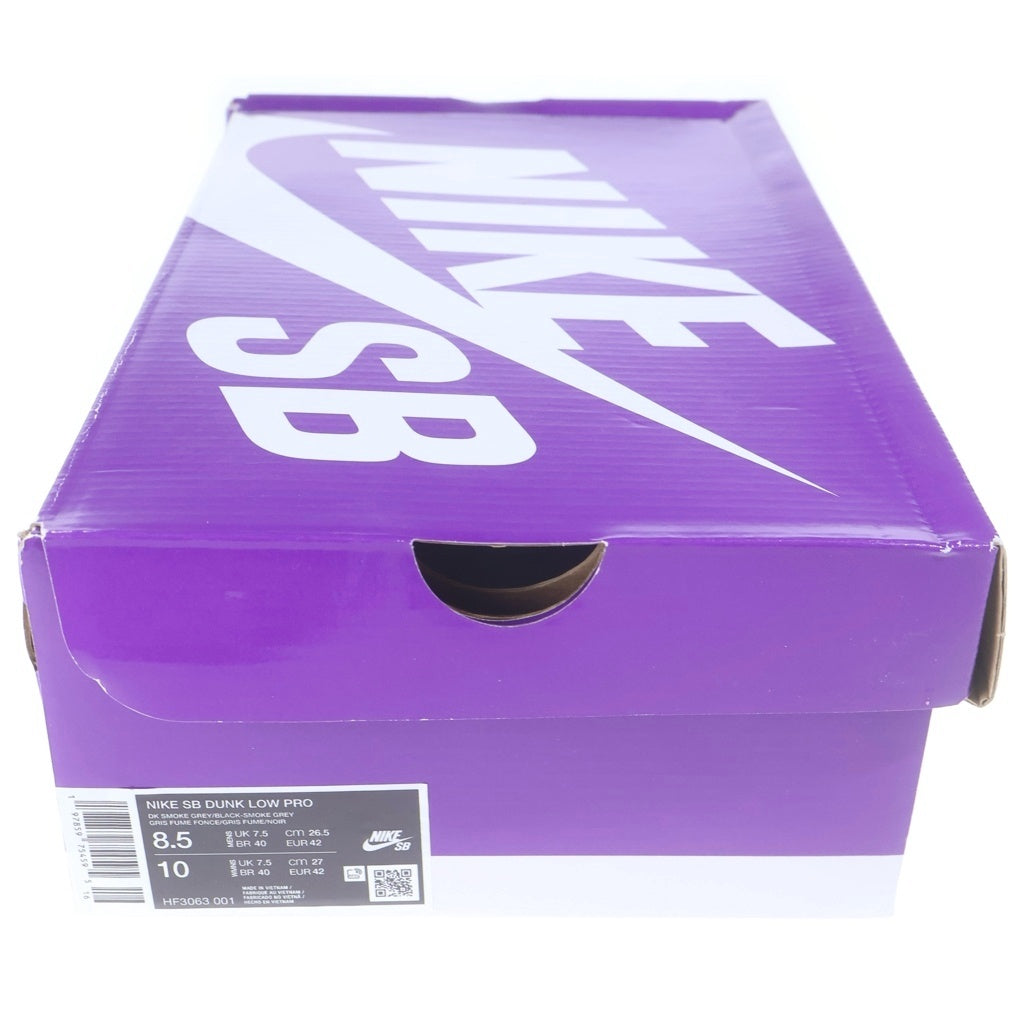 NIKE SB(ナイキエスビー) DUNK LOW PRO DARK SMOKE GREY HF3063-001 ダンク ダークスモークグレー ローカットスニーカー ブラック/グレー US8.5/26.5cm