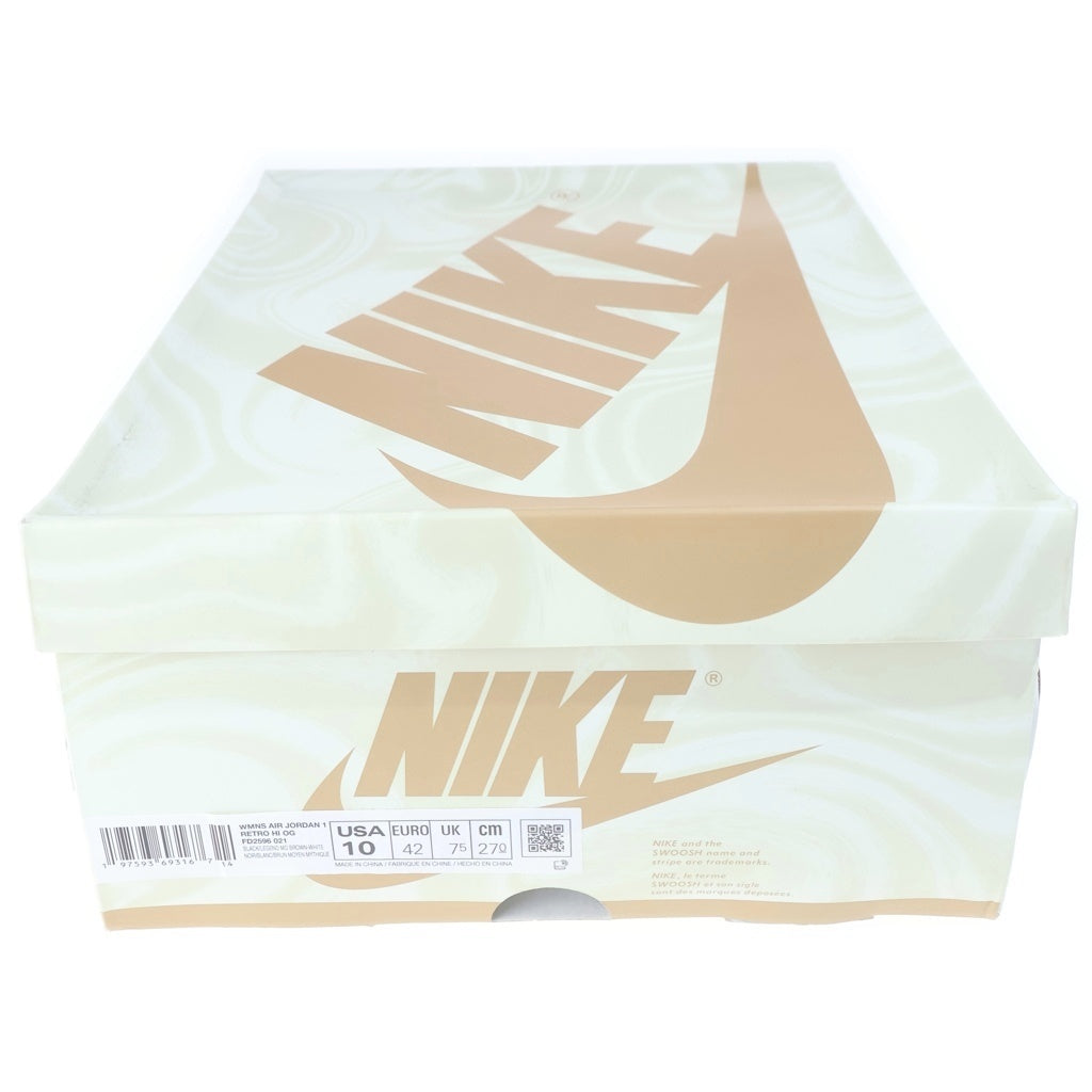 NIKE(ナイキ) WMNS AIR JORDAN 1 RETRO HIGH OG LATTE ウィメンズ エアジョーダン1 ハイカットスニーカー ブラック/ホワイト/ブラウン US10/27cm FD2596-021