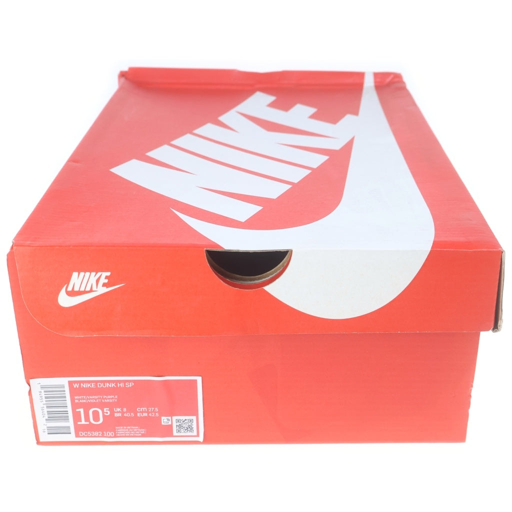 NIKE(ナイキ) DUNK HIGH WMNS VARSITY PURPLE ウィメンズ ダンク ハイカットスニーカー ホワイト/パープル US10.5/27.5cm DC5382-100