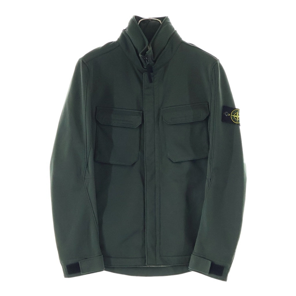 STONE ISLAND(ストーンアイランド) 15AW SOFT SHELL-R TERRYJACKET ソフトシェル ジップアップ テリージャケット カーキ 631544828