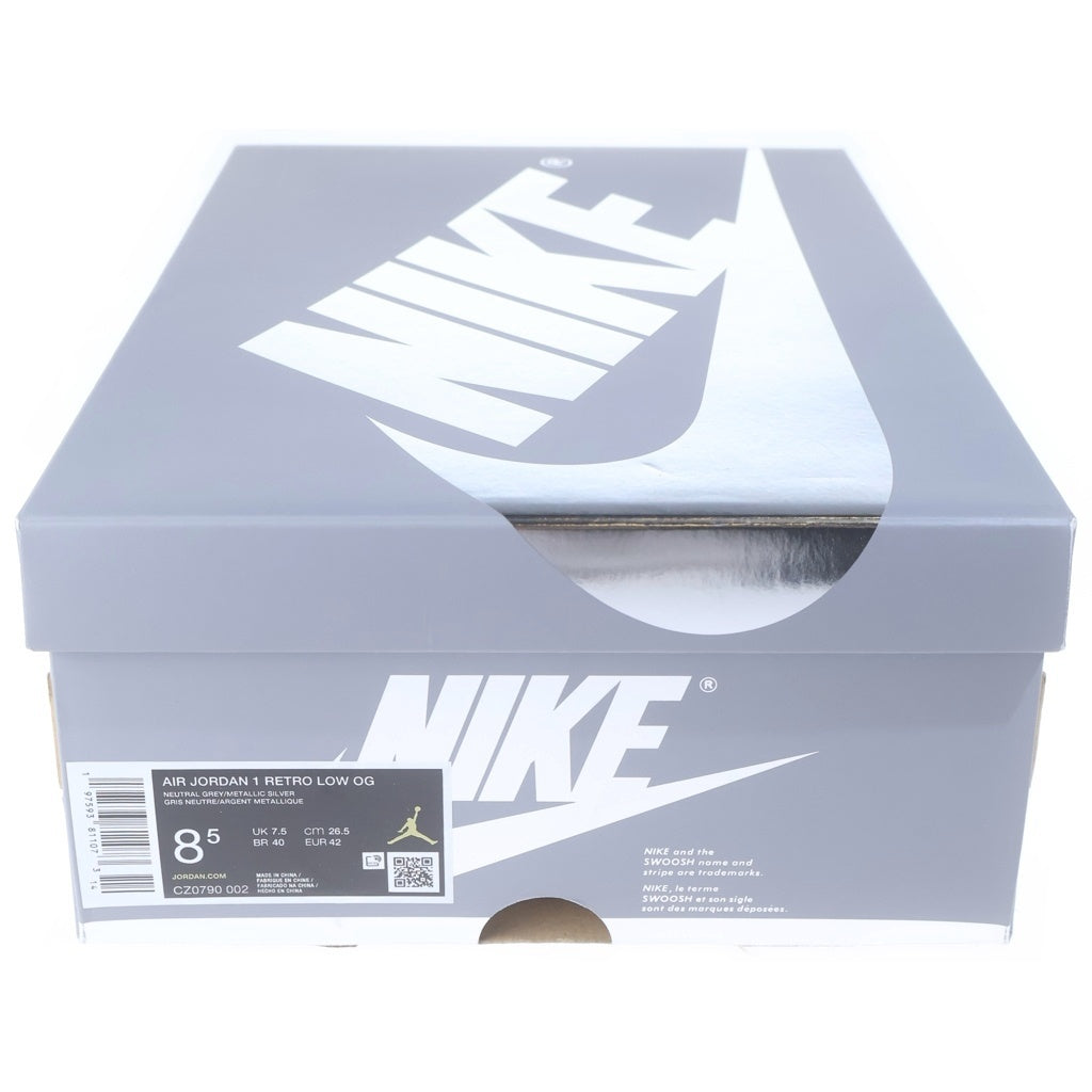 NIKE(ナイキ) AIR JORDAN 1 RETRO LOW OG NO BRIEFCASE CZ0790-002 エアジョーダン1 レトロ ブリーフケースなし ローカットスニーカー シルバー US8.5/26.5cm