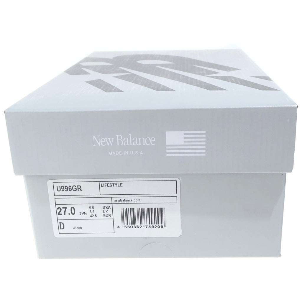 New Balance(ニューバランス) U996GR メッシュ スウェードレザー ローカットスニーカー グレー US9/27cm