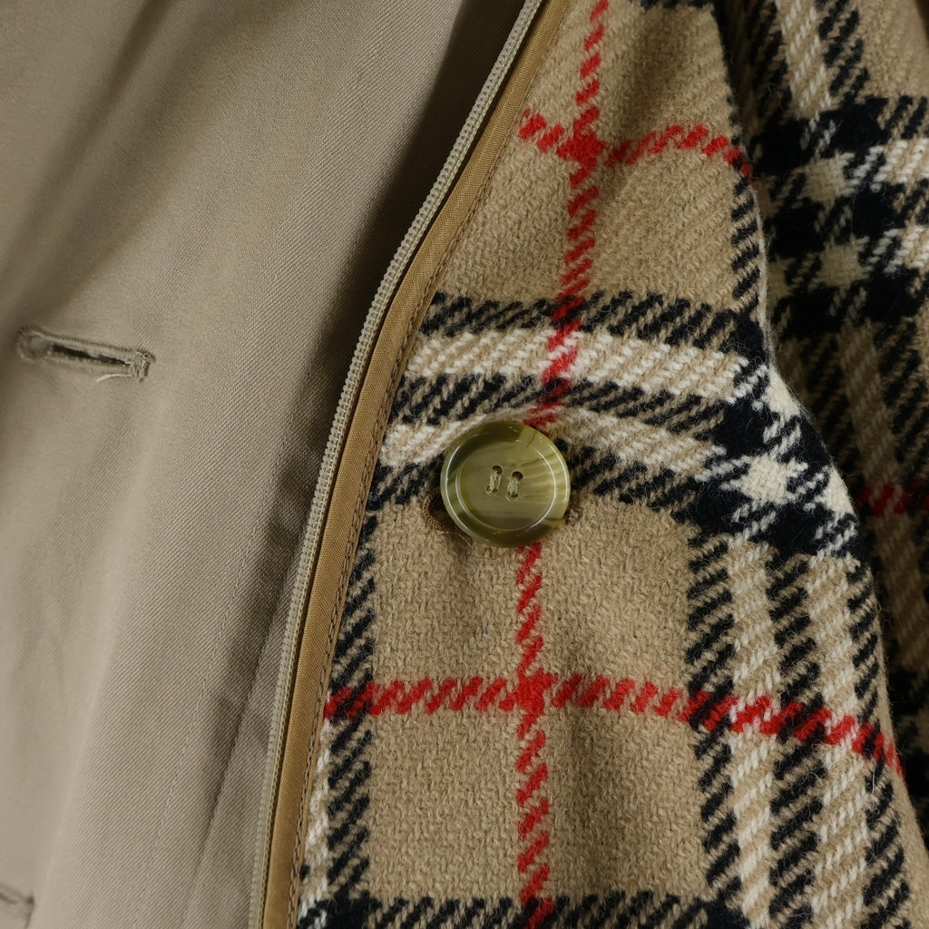 BURBERRY(バーバリー) ダブルボタン ノバチェック ロングコート ウールライナー コットン ポリエステル トレンチコート ベージュ