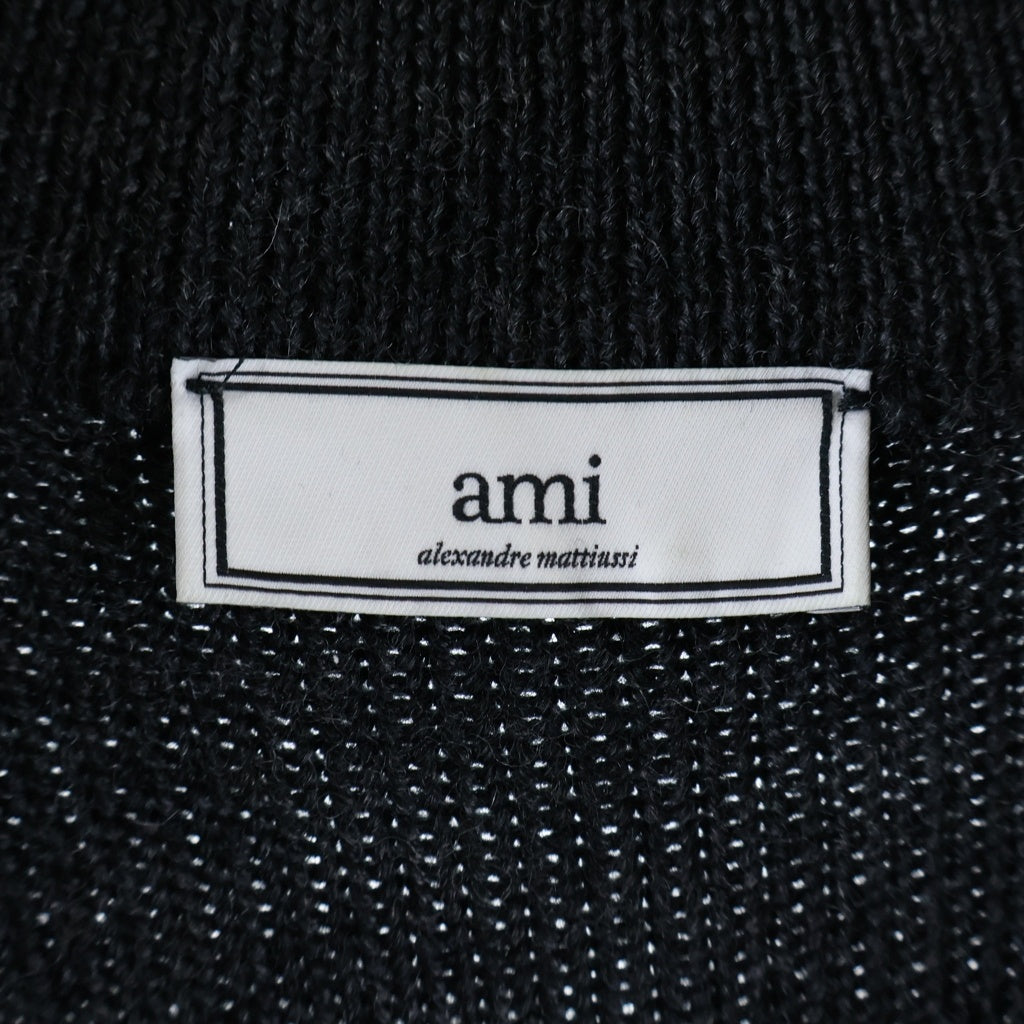 AMI Alexandre Mattiussi(アミアレクサンドルマテュッシ) ジップアップ タートルネック ハイネック ウール ニット セーター グレー