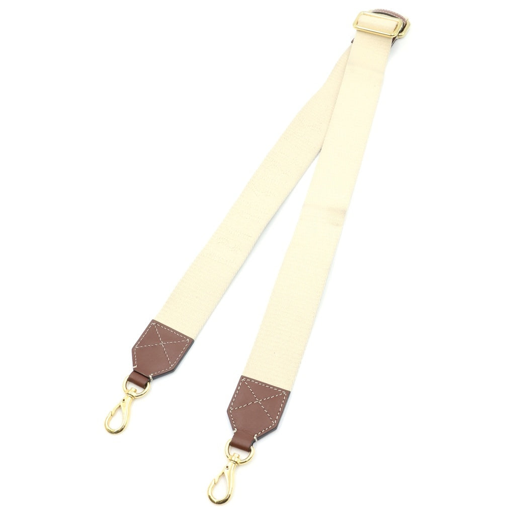 BURBERRY(バーバリー) ロゴレザーパッチ ステッチデザイン ゴールド金具 バッグストラップ ショルダーベルト ベージュ/ブラウン 8055168