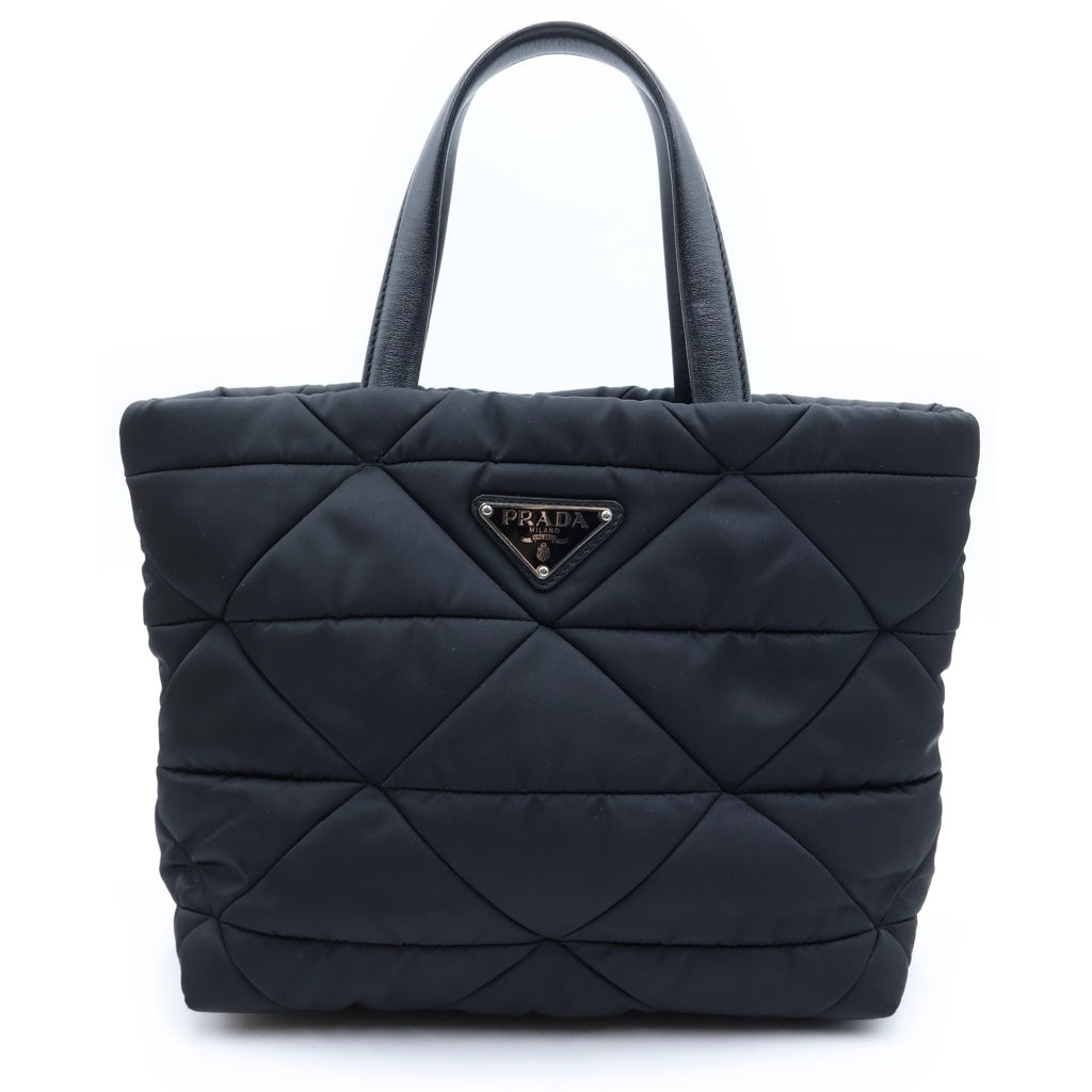 PRADA(プラダ) テスート パテッド キルティング ハンドバッグ ショルダーバッグ スモール ブラック 1BG373 レディース