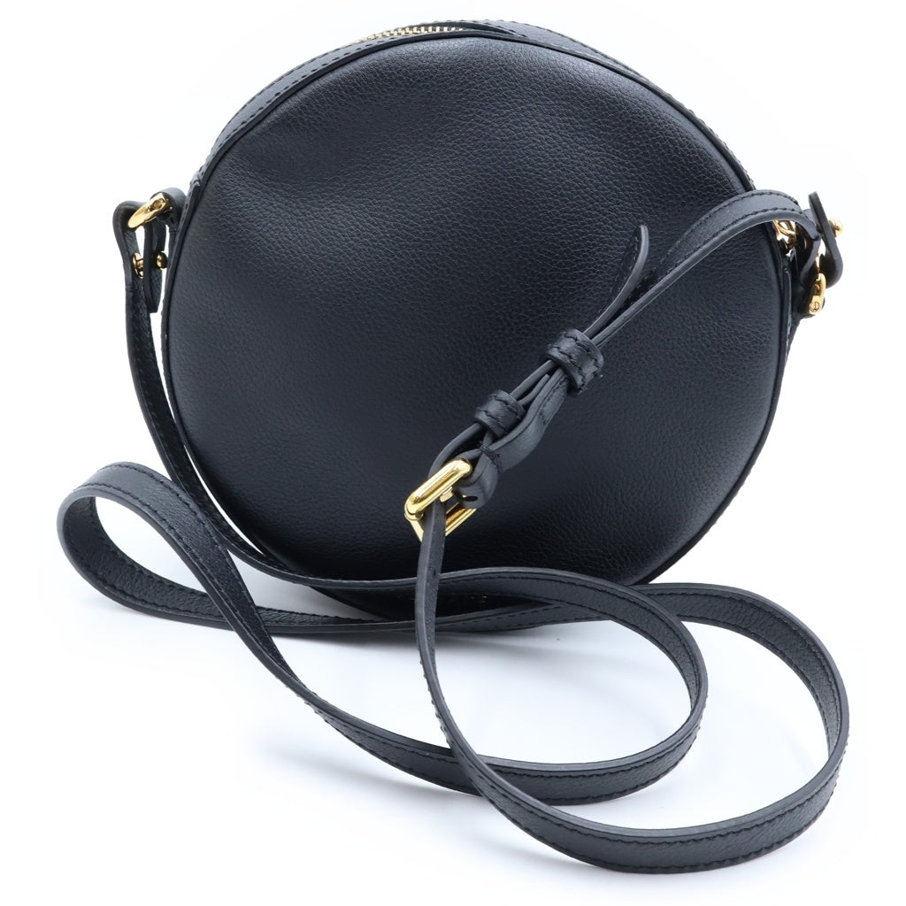 VERSACE(ヴェルサーチ) La Medusa Round Crossbody Bag メデューサ ラウンド レザーショルダーバッグ レディース ブラック DBFI050