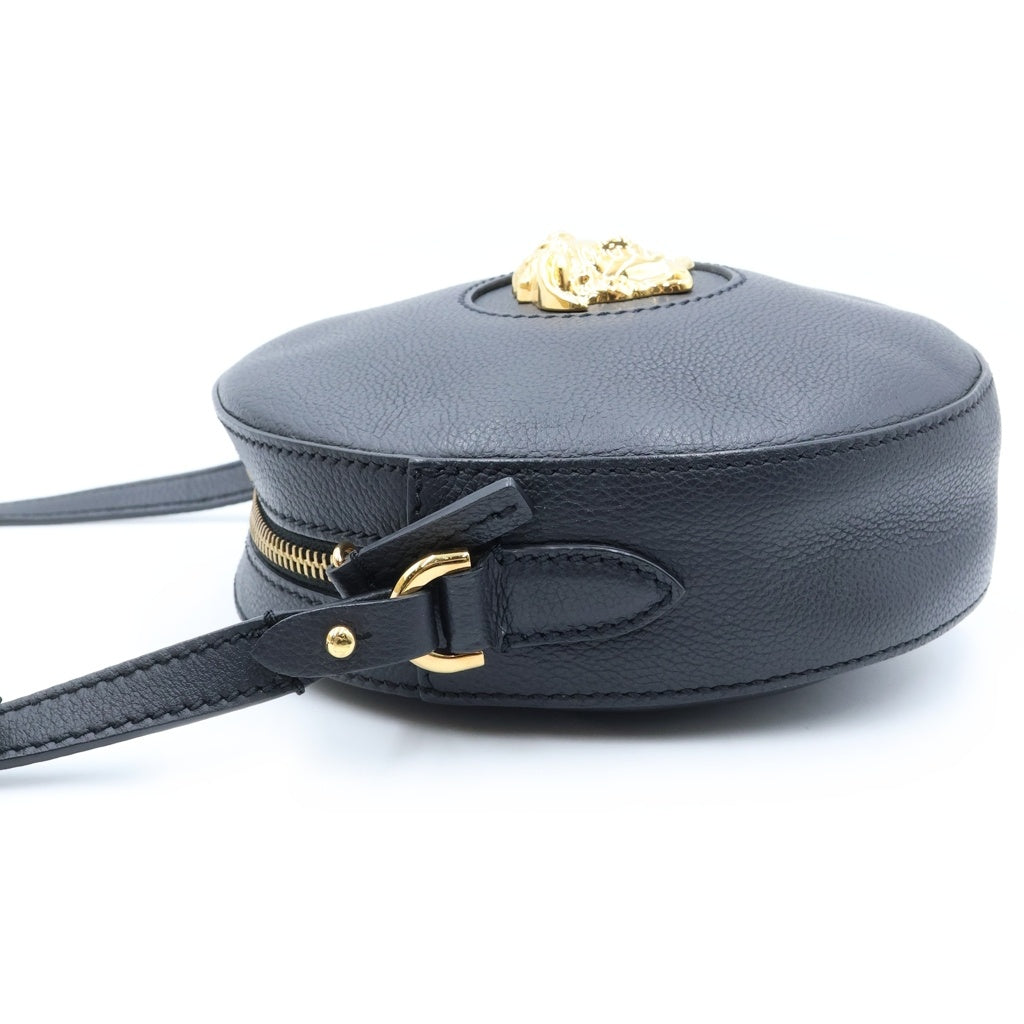 VERSACE(ヴェルサーチ) La Medusa Round Crossbody Bag メデューサ ラウンド レザーショルダーバッグ レディース ブラック DBFI050